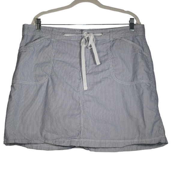 White Stag Dresses & Skirts - White Stag Mini Skort Womens Size 18 Blue White Drawstring Shorts Skirt Pockets